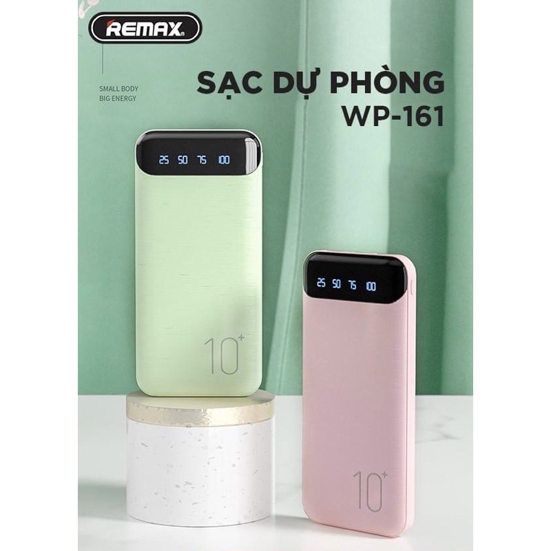 Sạc dự phòng 10000mAh WP-161. Hàng chính hãng bảo hành 2 năm