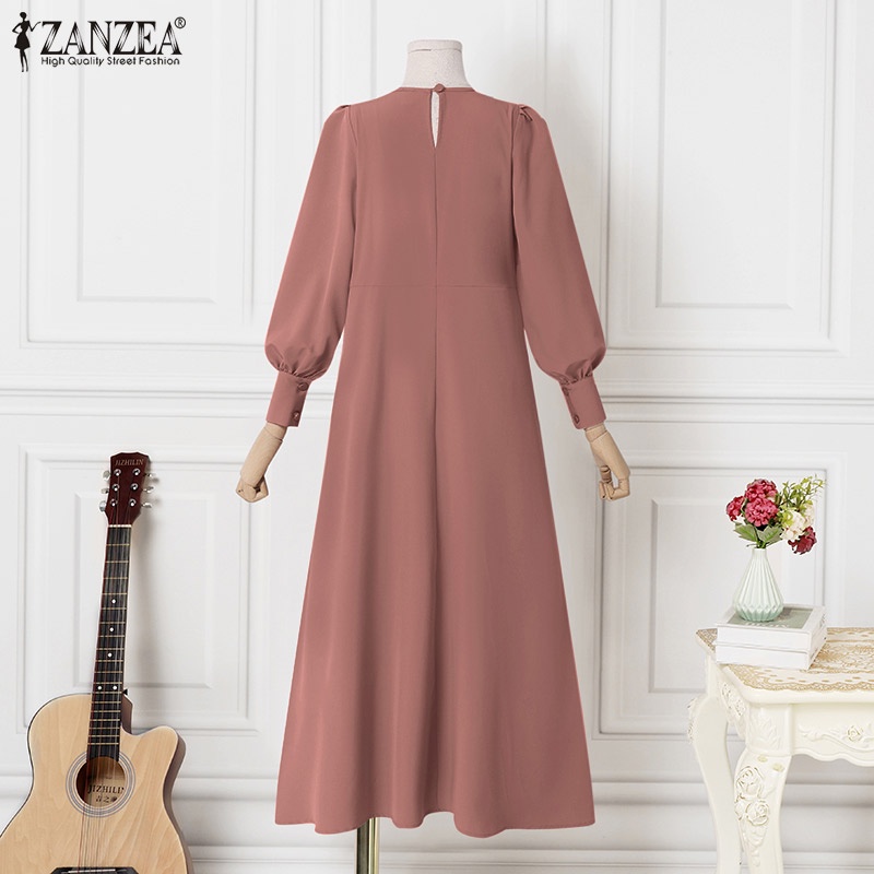 Đầm maxi Zanzea dài tay form rộng phong cách thanh lịch dành cho nữ