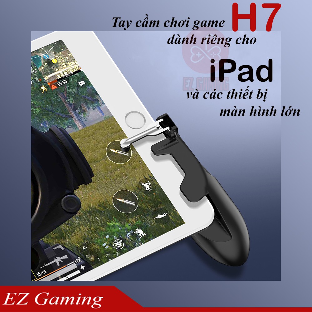 Bộ tay cầm H7 chơi game cho Ipad, máy tính bảng, chơi game PUBG mobile, ROS, Freefire cực đẹp. chơi cực đã.