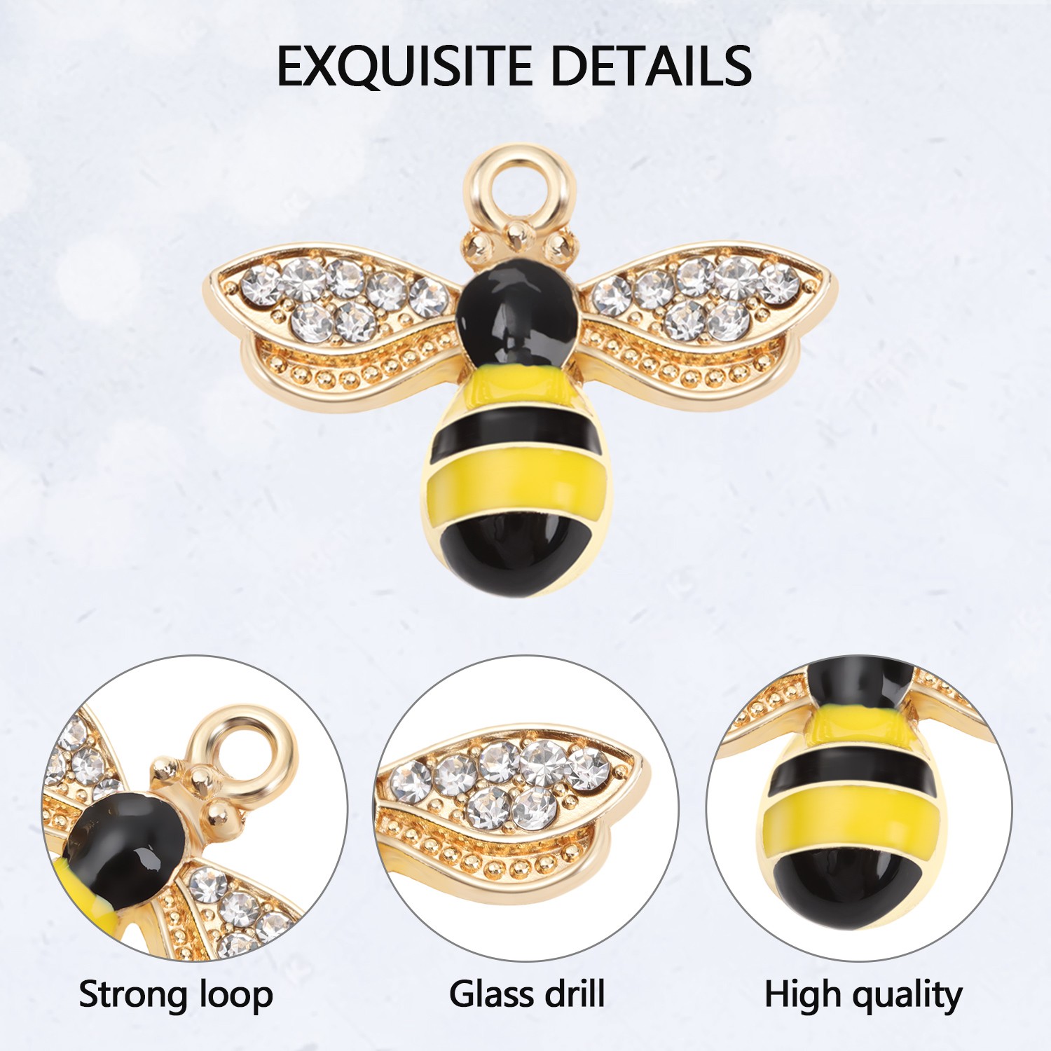 📞TOP💻 40 Pcs|Charms Bracelet Jewelry Making Pendants Necklace Bee Holes Earring Honeybee