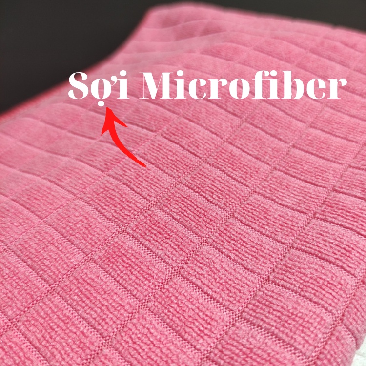 Khăn lau xe ô tô sợi Microfiber siêu sạch siêu thấm nước 50x55cm ngoài ra còn sử dụng lau nội thất, lau bếp, lau kính