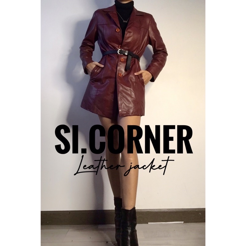 Áo khoác da thật dáng dài  𝗟𝗘𝗔𝗧𝗛𝗘𝗥 𝗝𝗔𝗖𝗞𝗘𝗧 2hand