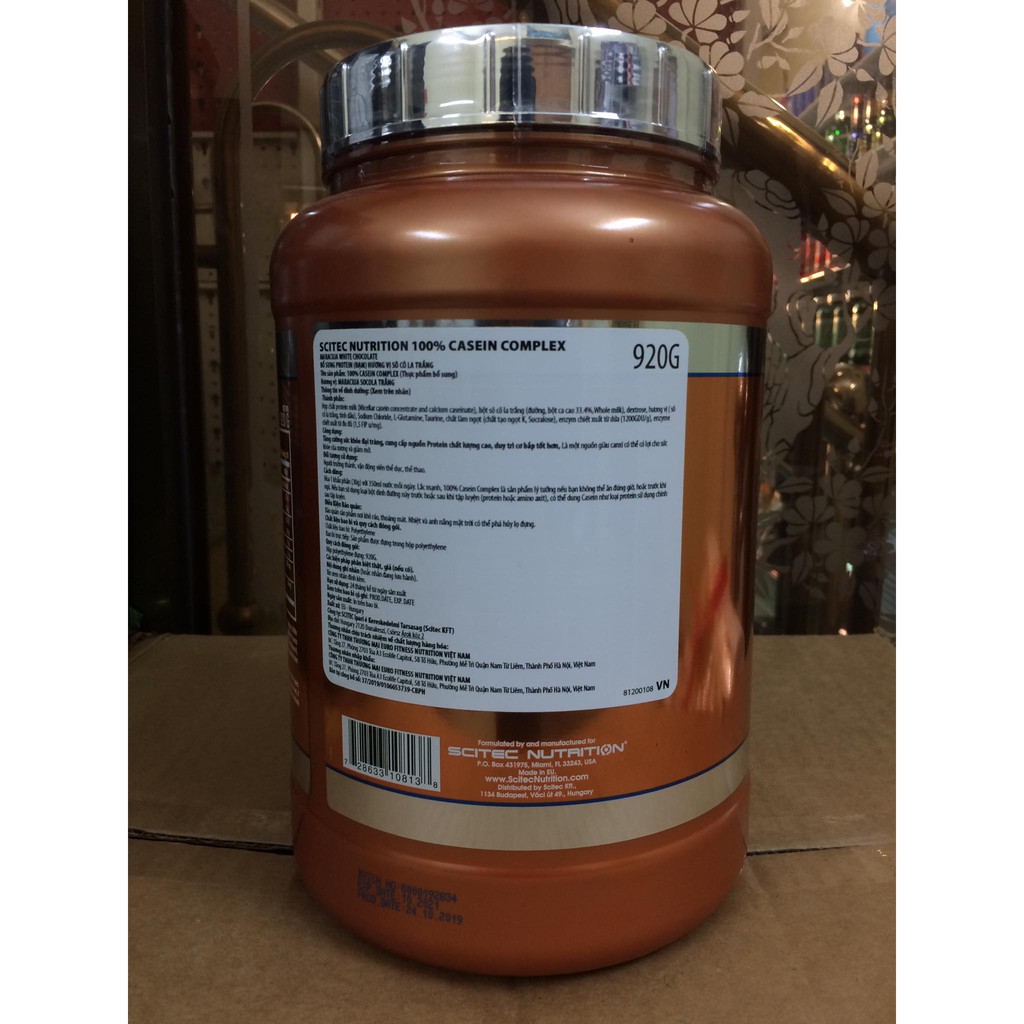 Casein | Scitec Casein Complex - Sữa Tăng Cơ Nuôi Cơ Ban Đêm 920G [30 lần dùng] - Chính Hãng