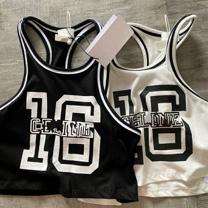 ÁO 3 LỖ CROPTOP THỂ THAO IN SỐ 16 VATI