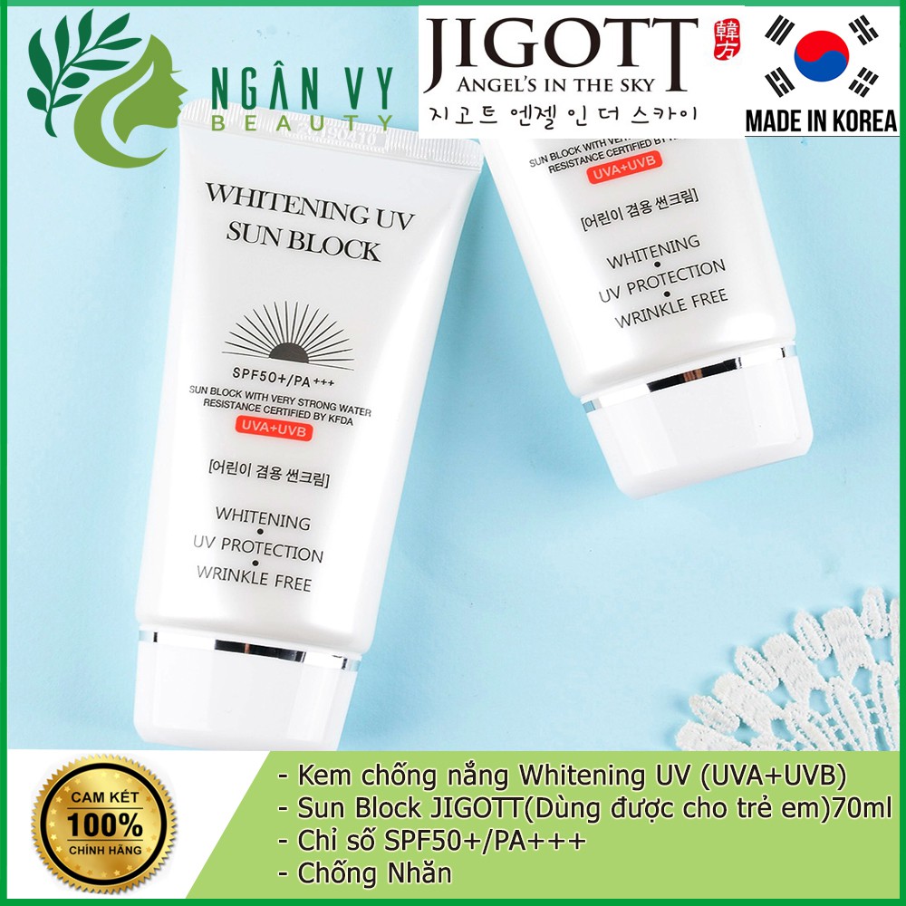 Kem chống nắng Whitening UV (UVA+UVB) Sun Block JIGOTT (Dùng được cho trẻ em) 70ml | BigBuy360 - bigbuy360.vn
