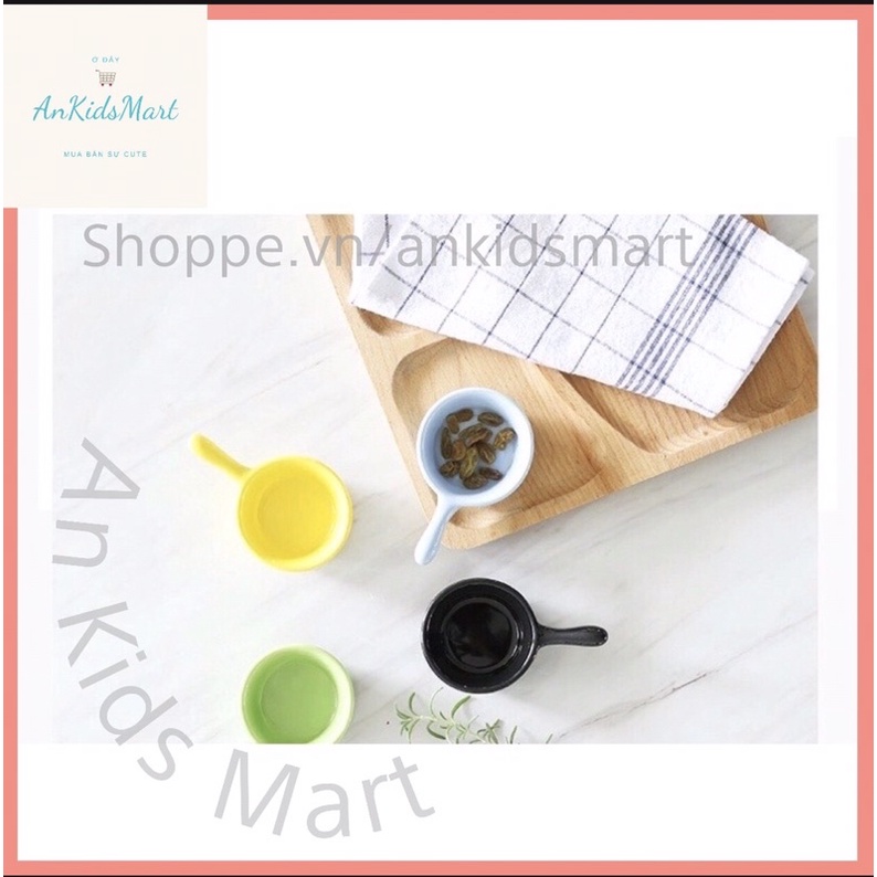 Đĩa sứ đựng nước chấm và gia vị có tay cầm siêu xinh