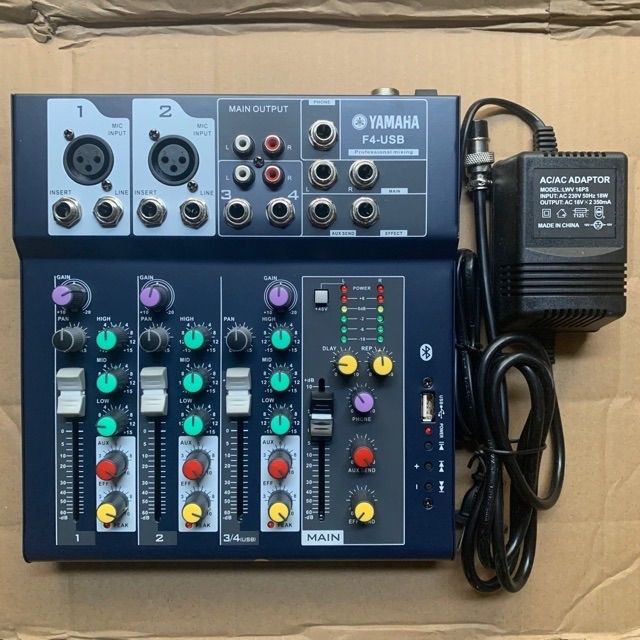 TRỌN BỘ THU ÂM MIC BM900- BÀN TRỘN ÂM THANH MIXER YAMAHA F4 USB - tặng kèm tai MDX 450