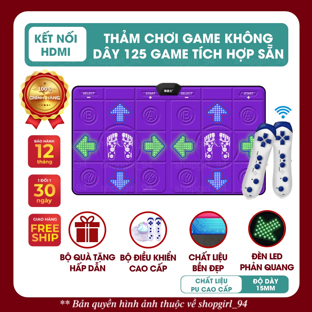 Thảm game cao cấp cổng HDMI kèm các phụ kiện đầy đủ: nhảy audition, hoa quả, yoga, chạy bộ...(kết nối TV, máy tính)