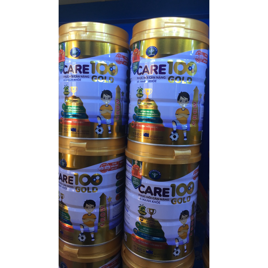 Com bo 2 lon sữa care 100 gold 900g