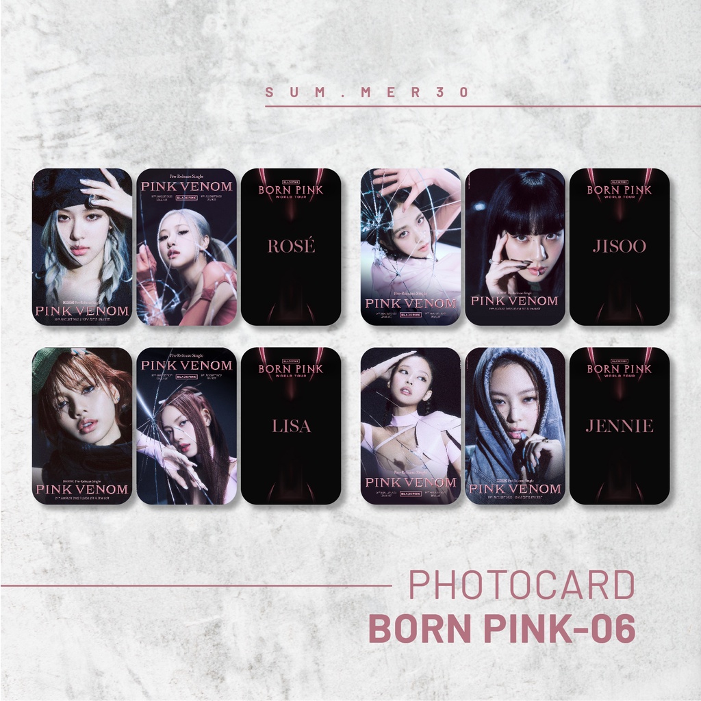 Sum.mer30 -  Set 8 card bo góc Blackpink BornPink Pink Venom mới nhất