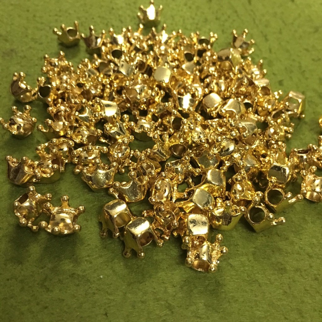 TTVDV43 Vương miện mạ vàng tĩnh điện size 13*8mm 10 cái/bịch