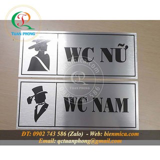Biển WC - Biển nhà vệ sinh NAM, Bảng WC Nam NỮ- Bảng chỉ dẫn toilet - chất liệu Mica, Nhôm Đồng Inox