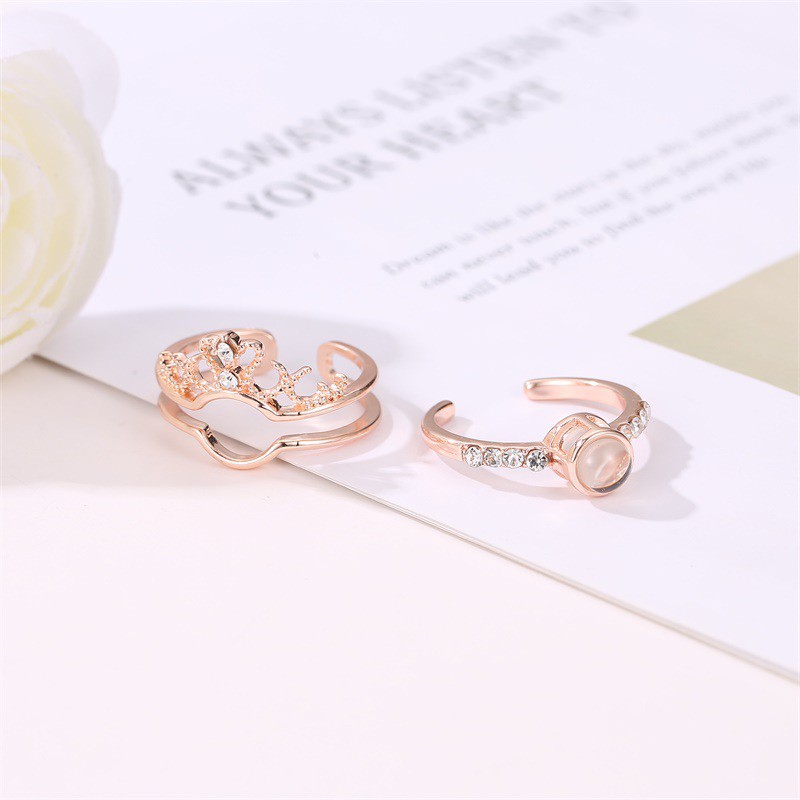 Crown Combination Fashion 100 Languages I Love You Tiver Ring