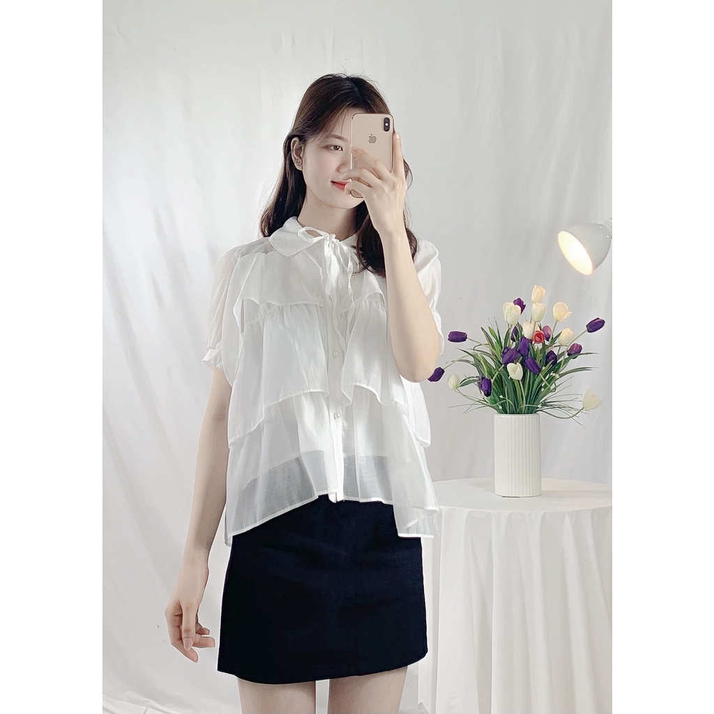 Áo Sơ Mi Bèo Tầng 01 Chất Tơ Mịn Dorastyle