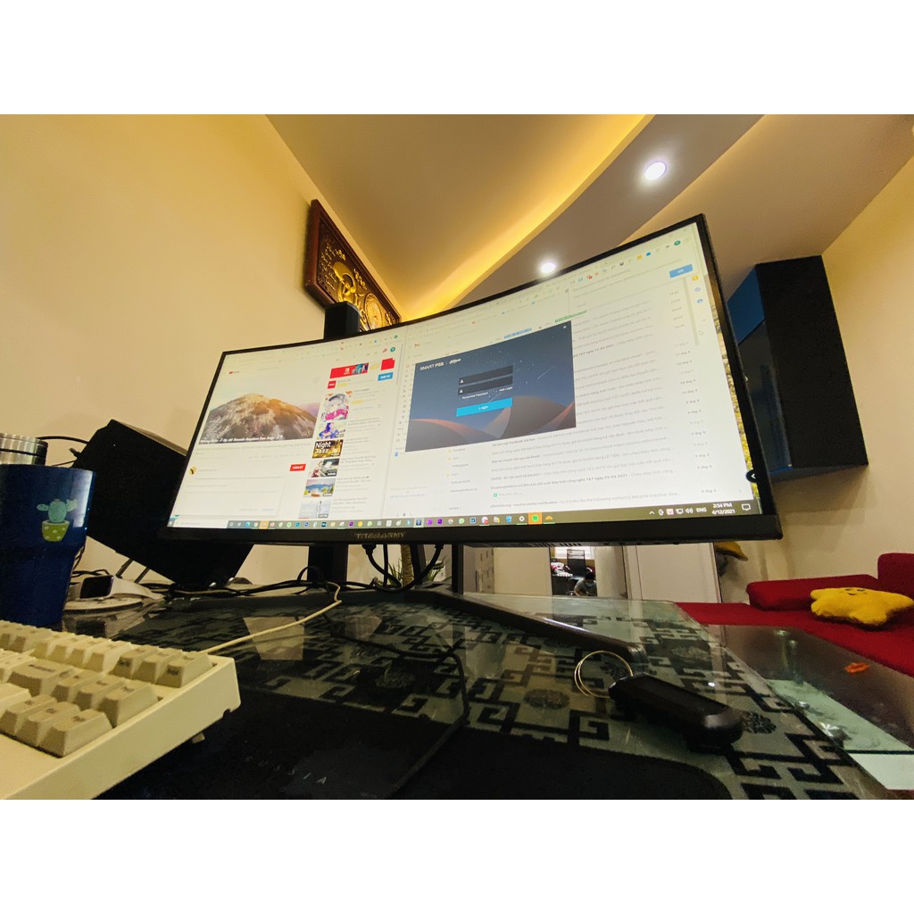 Màn Hình cong 35 inch hiệu TITAN ARMY 2k 21:9 siêu rộng đẹp 200hz | BigBuy360 - bigbuy360.vn