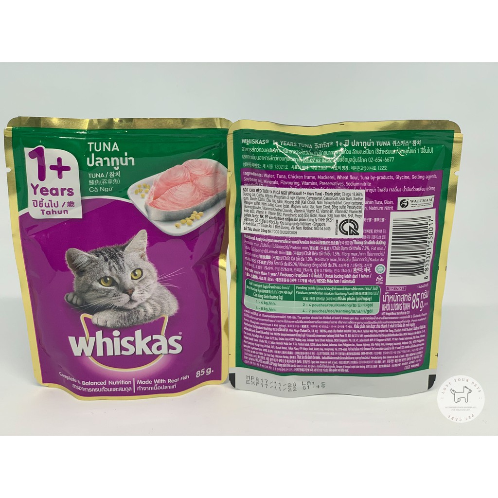 Whiskas pate - Thức ăn nhiều vị cho mèo con và mèo lớn dạng túi 80g