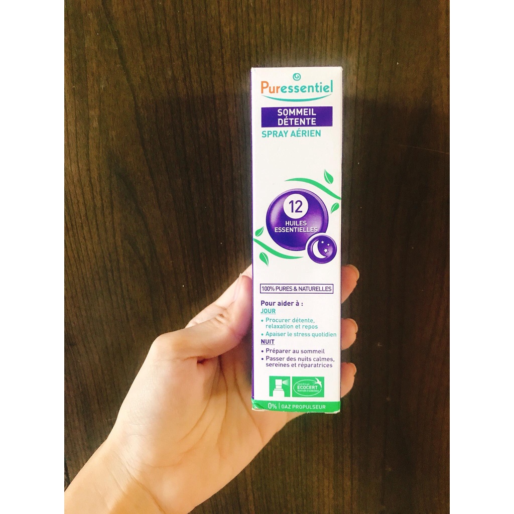 Xịt khử khuẩn không khí và thư giản sảng khoái Puressentiel chiết xuất 12 tinh dầu thiên nhiên 75ML