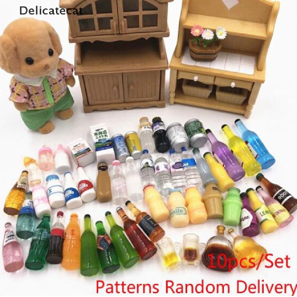 Set 10 mô hình bình nước mini trang trí nhà búp bê xinh xắn