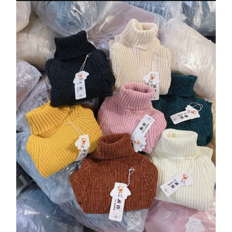 Áo len cổ lọ len tuyết bé trai bé gái