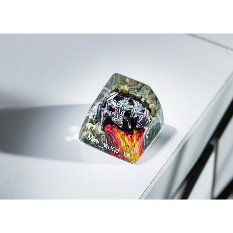 Nút bàn phím cơ Rồng Đen.Key cap resin Dragon Black.Keycap Artisan