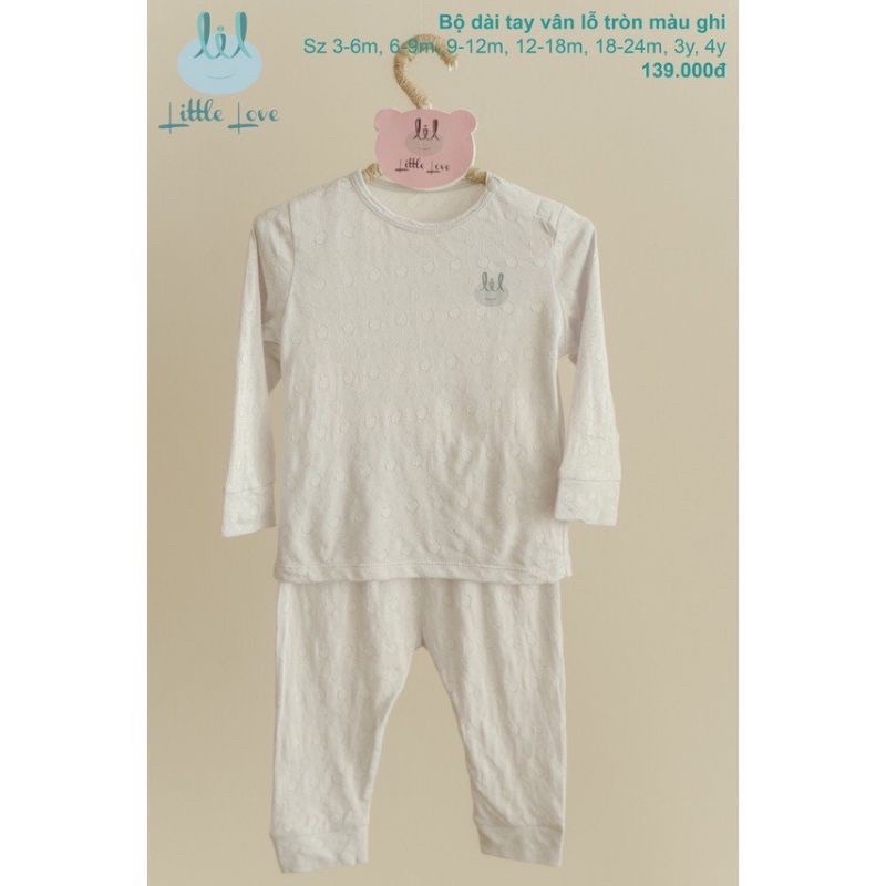 Bộ dài tay vân lỗ tròn size 3m-4y