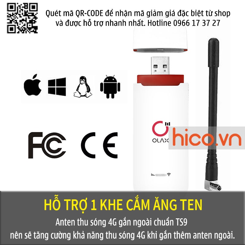 [Mã ELHAMS5 giảm 6% đơn 300K] Huawei E8372, Olax U90 Usb Dcom Phát Wifi Tốc Độ Chuẩn 4G Tốc Độ Cao Dùng Đa Mạng