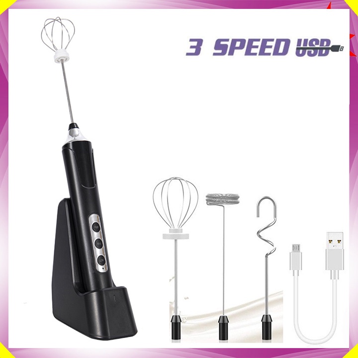 Máy tạo bọt cà phê, đánh trứng 3 trong 1, tích hợp cổng sạc USB MFB1501L - Dung lượng 1500mAh