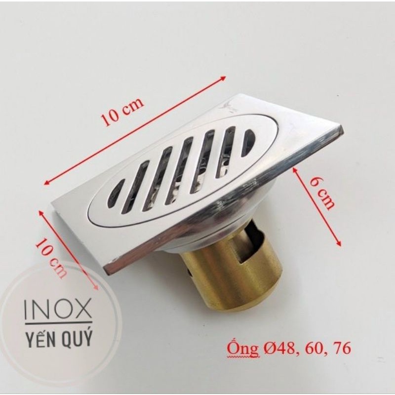GA THOÁT SÀN ĐÁY ĐỒNG MẶT 10X10 6 LY CHO ỐNG 48,60 VÀ 76MM
