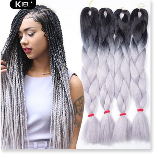 [Mã chiết khấu giảm giá sỉ mỹ phẩm chính hãng] 60cm 100g Braiding Synthetic Jumbo Box Braids Black Gray Purple Blue Gree