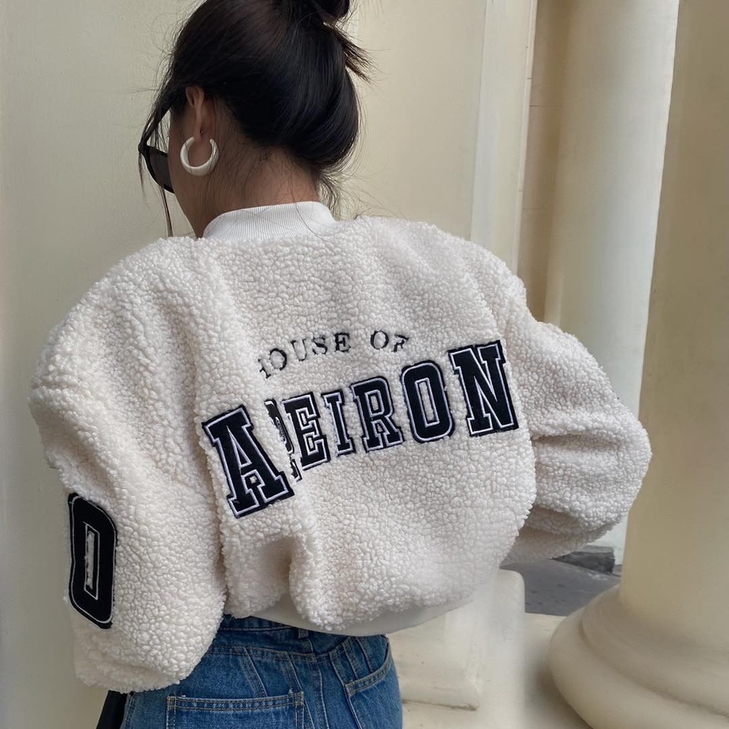 Áo Bomber lửng Fleece Crop Bomber | ONON MADE