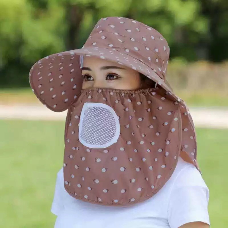 Nón/mũ chống nắng thời trang trẻ trung năng động có khẩu trang kèm bảo vệ sức khỏe kèm dây thắt dễ dàng sử dụng