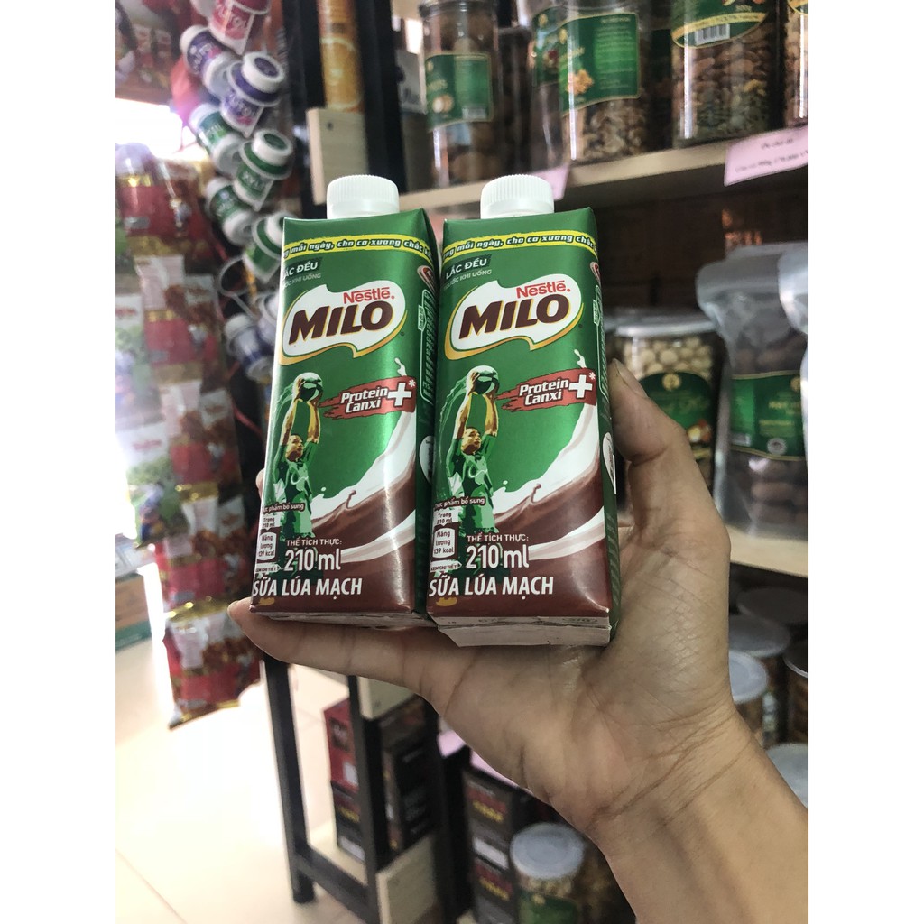 Sữa lúa mạch Milo hộp giấy 210ml có nắp vặn