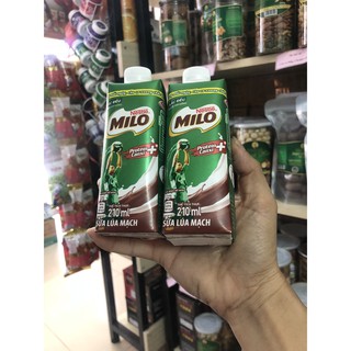 Sữa lúa mạch Milo hộp giấy 210ml có nắp vặn