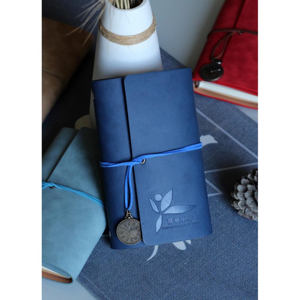 Sổ tay bìa da PU GALANO sổ ghi chép, nhật ký, lưu bút gáy còng size A6 phong cách vintage đồng hồ SN-001307