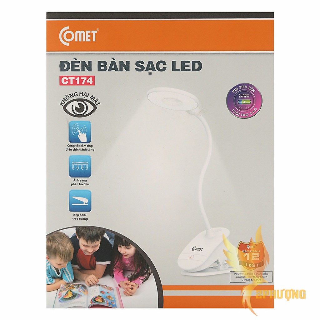 Đèn bàn sạc Led có đế kẹp COMET CT174