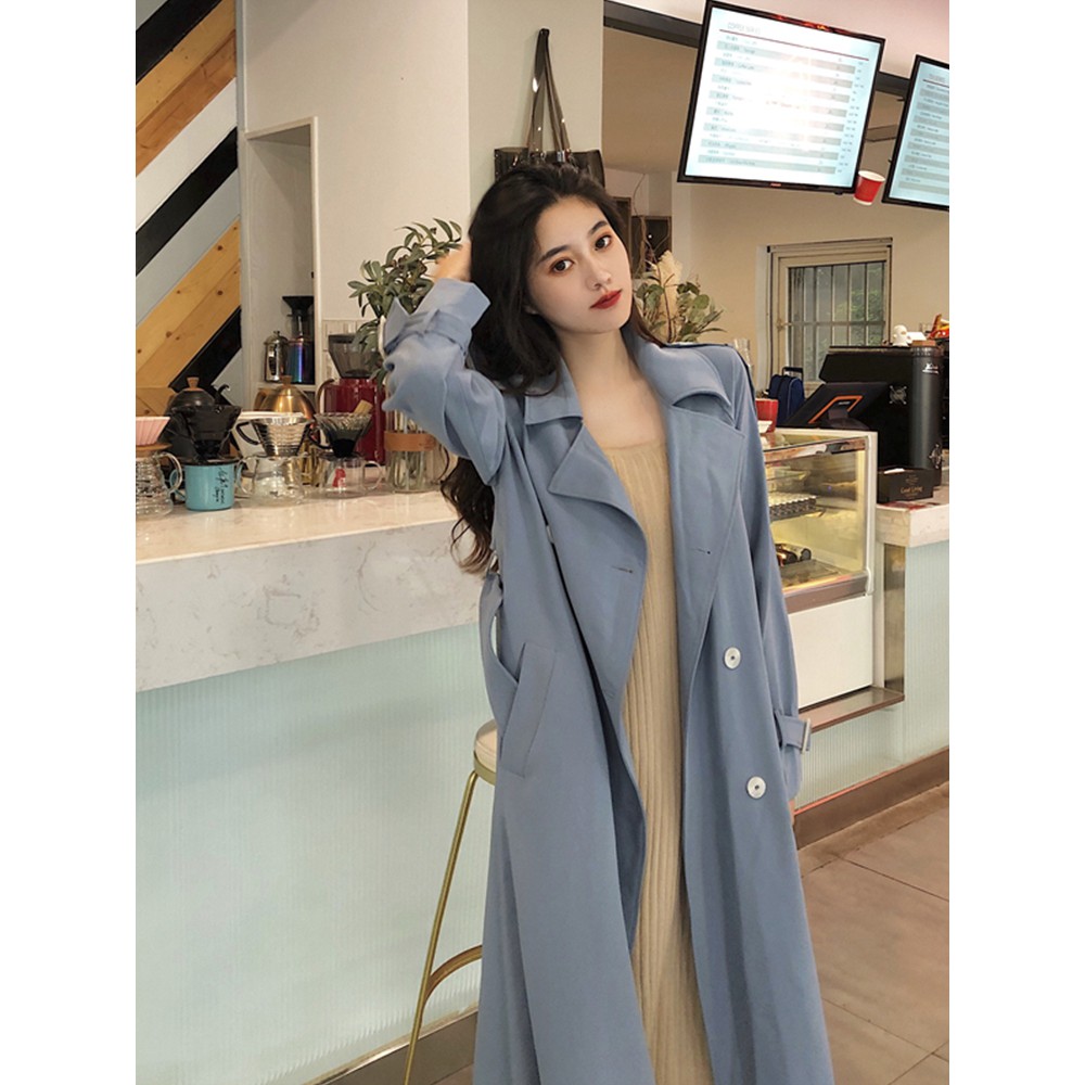 Áo khoác măng tô Hàn dáng dài