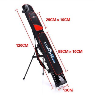 TÚI ĐỰNG CẦN CÂU 2 ngăn 1m20 dạng cứng chuyên bao đựng cần câu tay phụ kiện đồ câu cá