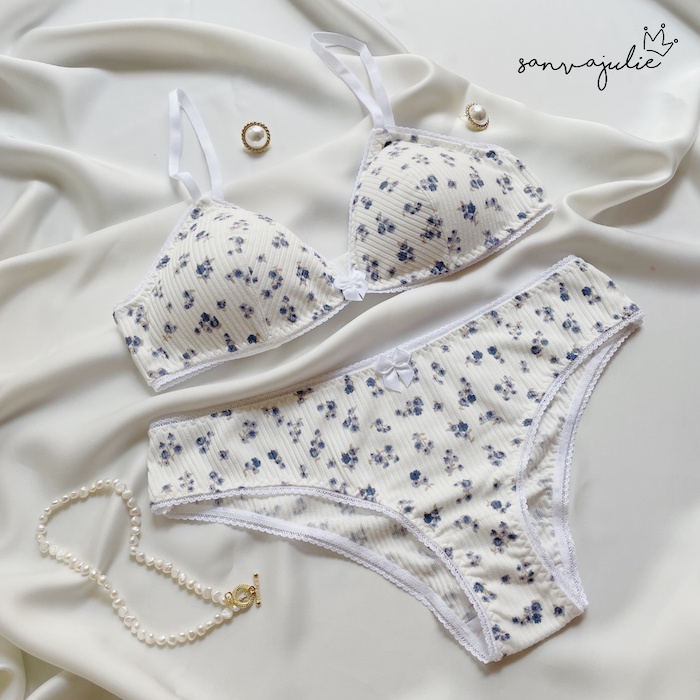 Bộ đồ lót nữ có mút không gọng chất liệu cotton - Nội y nữ Thiết kế Sanvajulie - Thạch Anh | BigBuy360 - bigbuy360.vn