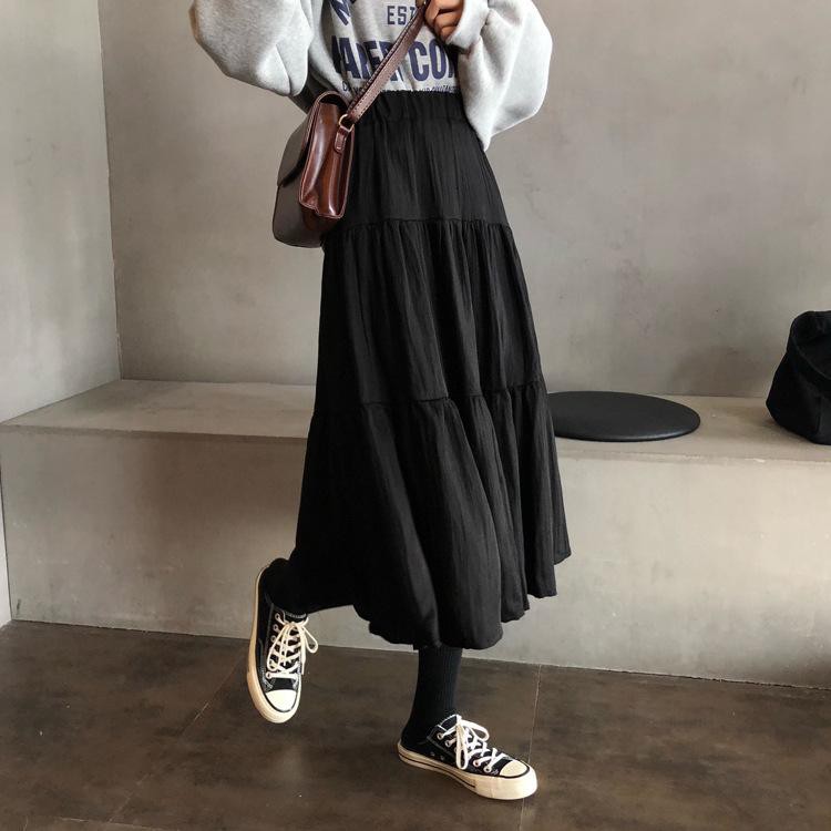 Chân váy dài xếp ly 3 tầng Ulzzang- Chân váy dài dáng xòe chất liệu voan CV02 | BigBuy360 - bigbuy360.vn