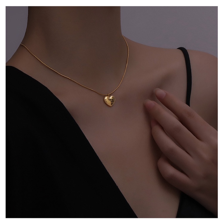 Dây chuyền vòng cổ nữ titan tim dây mì X6-407A - CAM KẾT KHÔNG GỈ, KHÔNG BAY MÀU - BẢO HÀNH 12 THÁNG