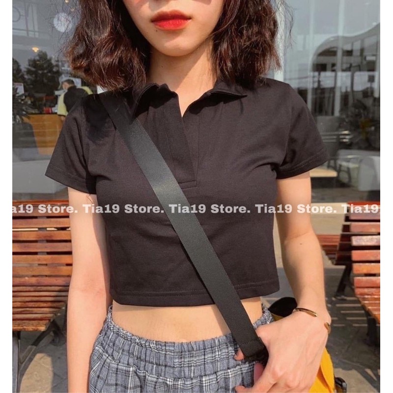 ÁO POLO CROPTOP ( ẢNH THẬT)