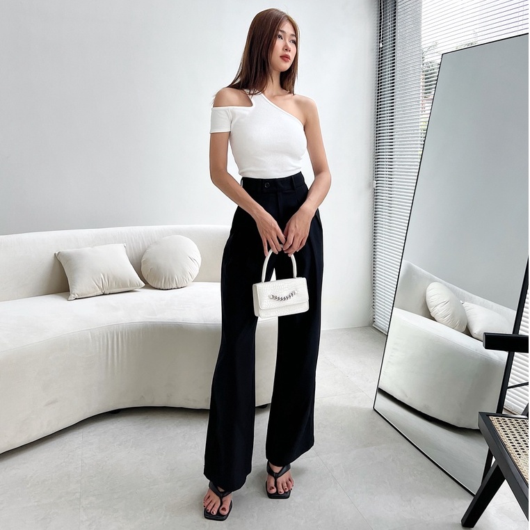 Quần tây ống đứng TOPTIFY lưng cao ARE YOU MINE QV04