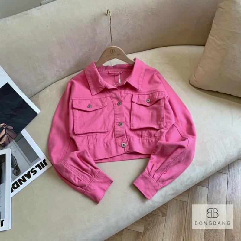 Khoác kaki jacket croptop jeans kaki dày đẹp- hình thật chính chủ