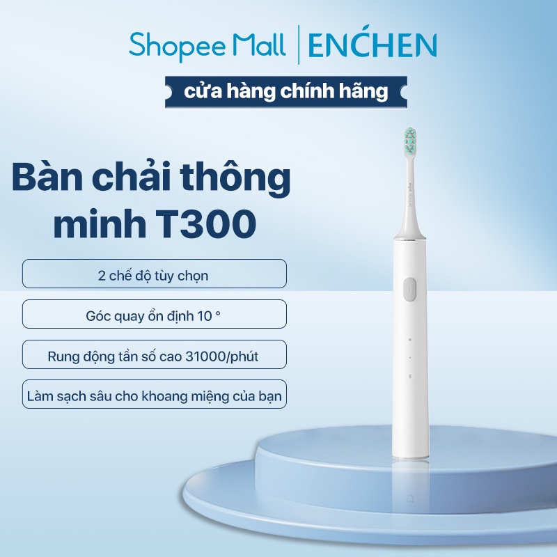 Trên tay bàn chải điện T300 31000 lần/phút Chống nước IPX7 Hẹn giờ cho vùng đánh răng