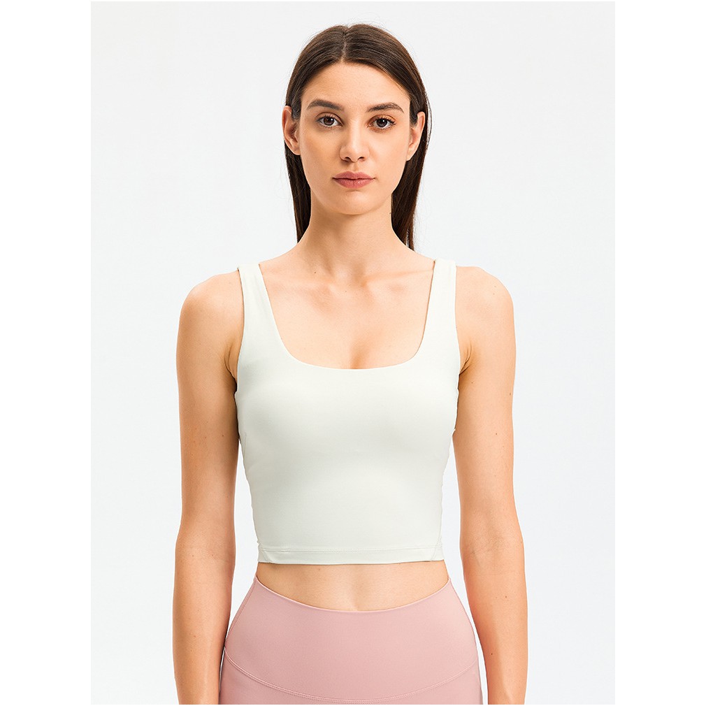 Áo tập thể thao kèm mút Lululemon Nulu Fold Tight Crop Yoga Tank Top - Áo tập Lulu không logo