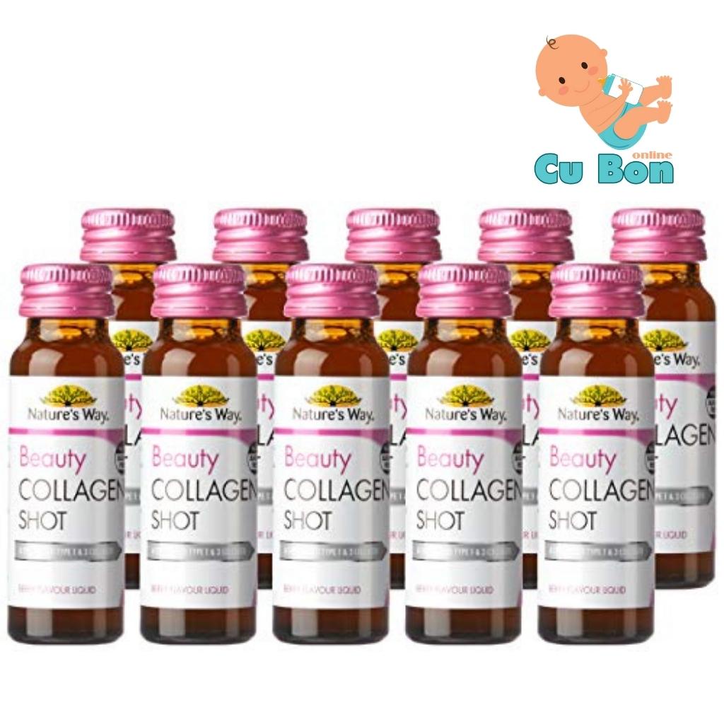 Collagen Dạng Nước Beauty Collagen Shot Nature’s Way (10 ống*50ml) giúp đẹp da săn chắc và chống chảy xệ