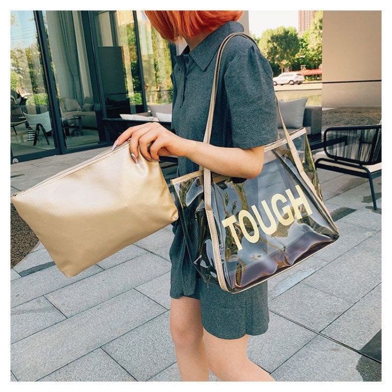 Túi Xách Nữ Trong Suốt TOUGH Cỡ Lớn. Thời Trang Hàn Quốc Sành Điệu