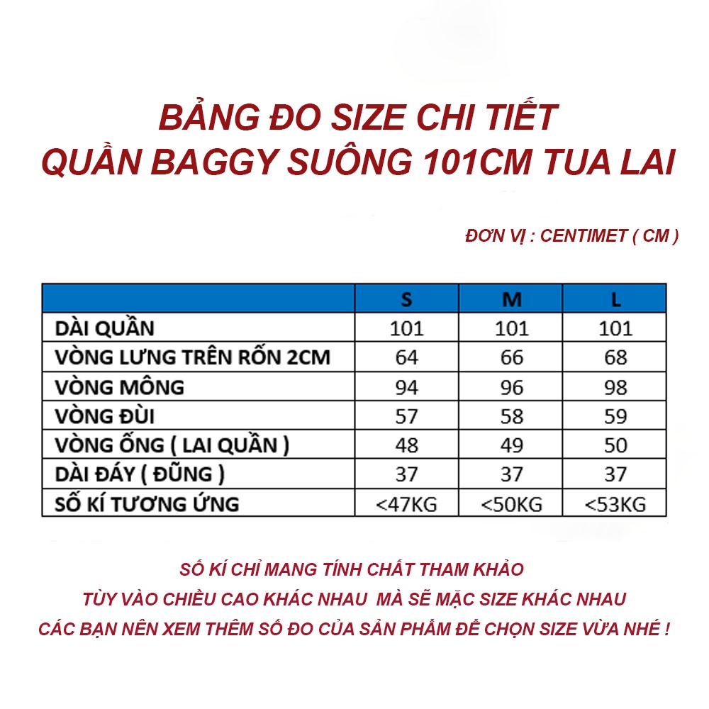 Quần baggy jeans nữ ống rộng SIMPLE JEAN tua lai dài 101cm QD040