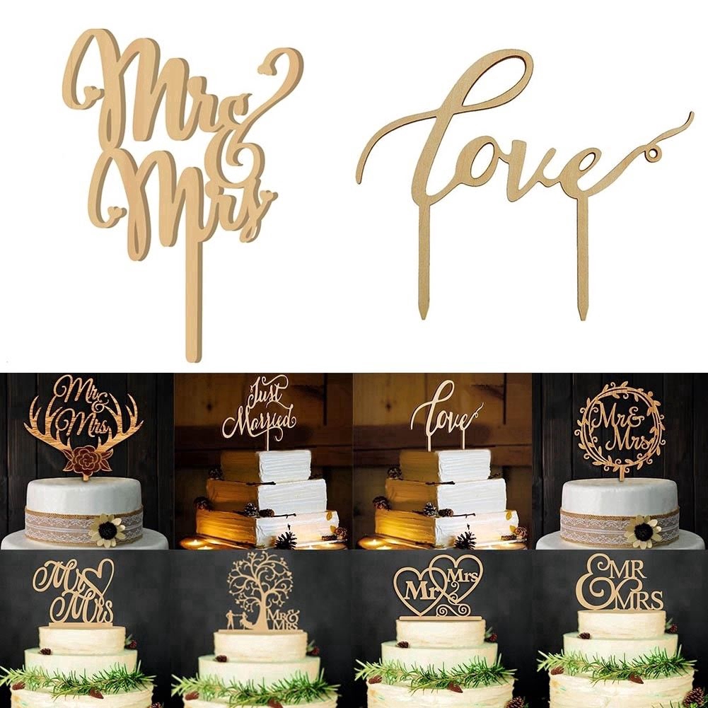 Topper cắm bánh kem chủ đề tiệc cưới