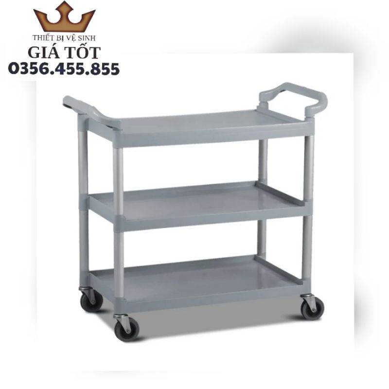 Xe đẩy nhựa dọn thức ăn,xe đẩy nhựa thức ăn đa năng,xe phục vụ nhà hàng 3 tầng hàng chính hãng